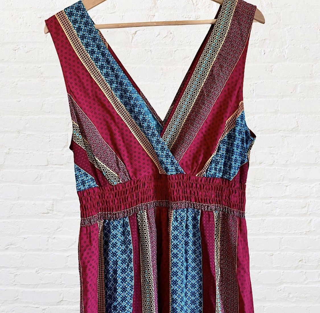 Vintage BEAUTIFUL SLEEVELESS PLUNGING MAXI DRESS Size L / US 10 / IT 46 - 2 Thumbnail