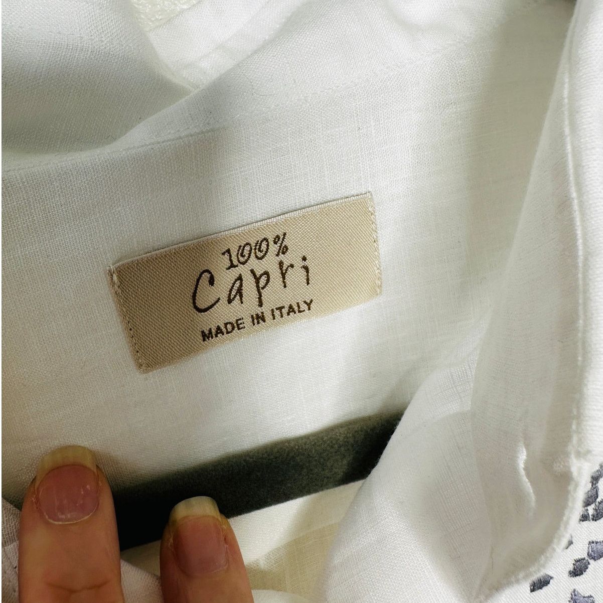 Other 100% Capri White Dust Blue Embroidered Pebble Rock Shirt XXL Size US XXL / EU 58 / 5 - 8 Thumbnail