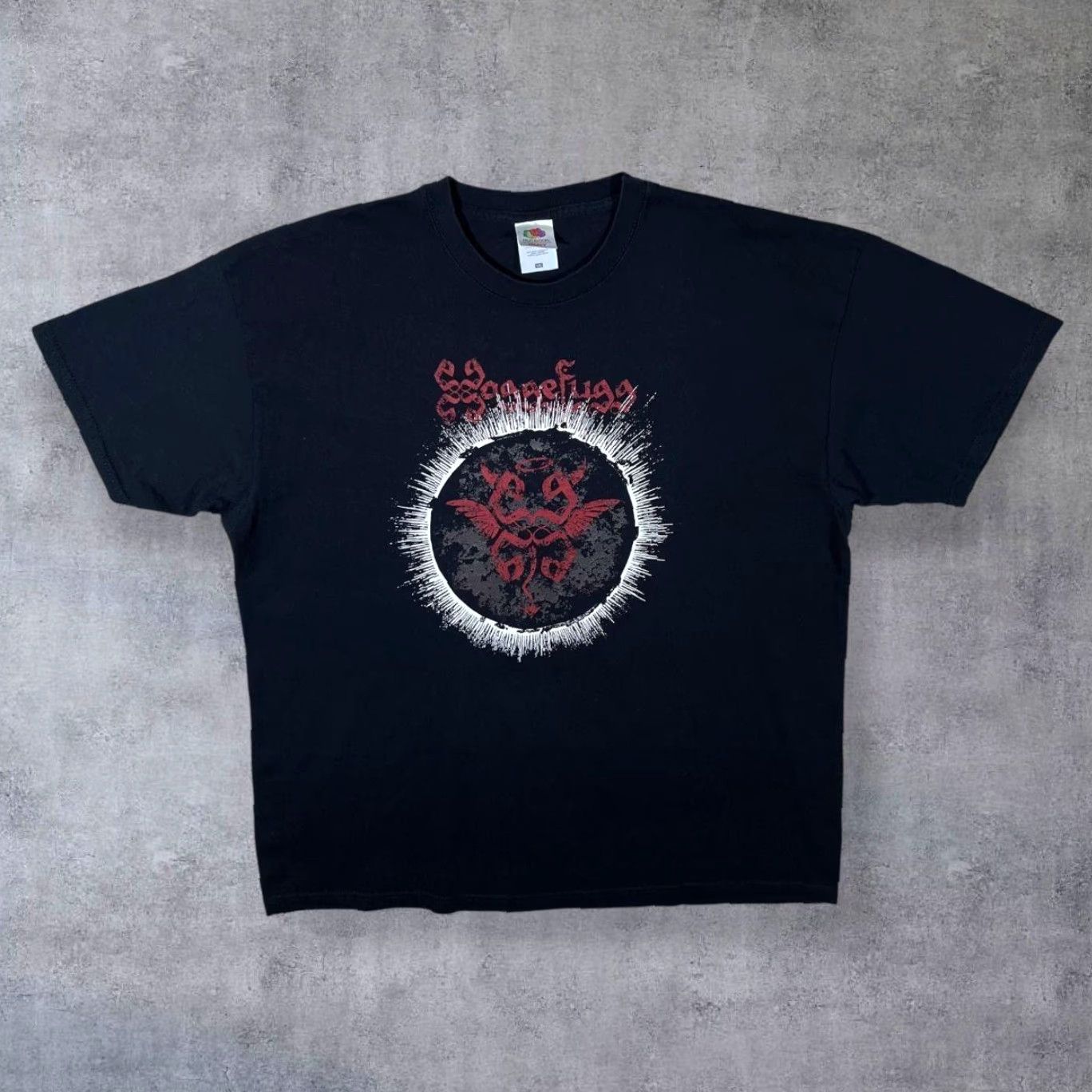 Fruit Of The Loom Haggefugg Graphic Spellout German Medieval Rock Metal Band Black T-Shirt XXL XL Size US XL / EU 56 / 4 - 2 Thumbnail