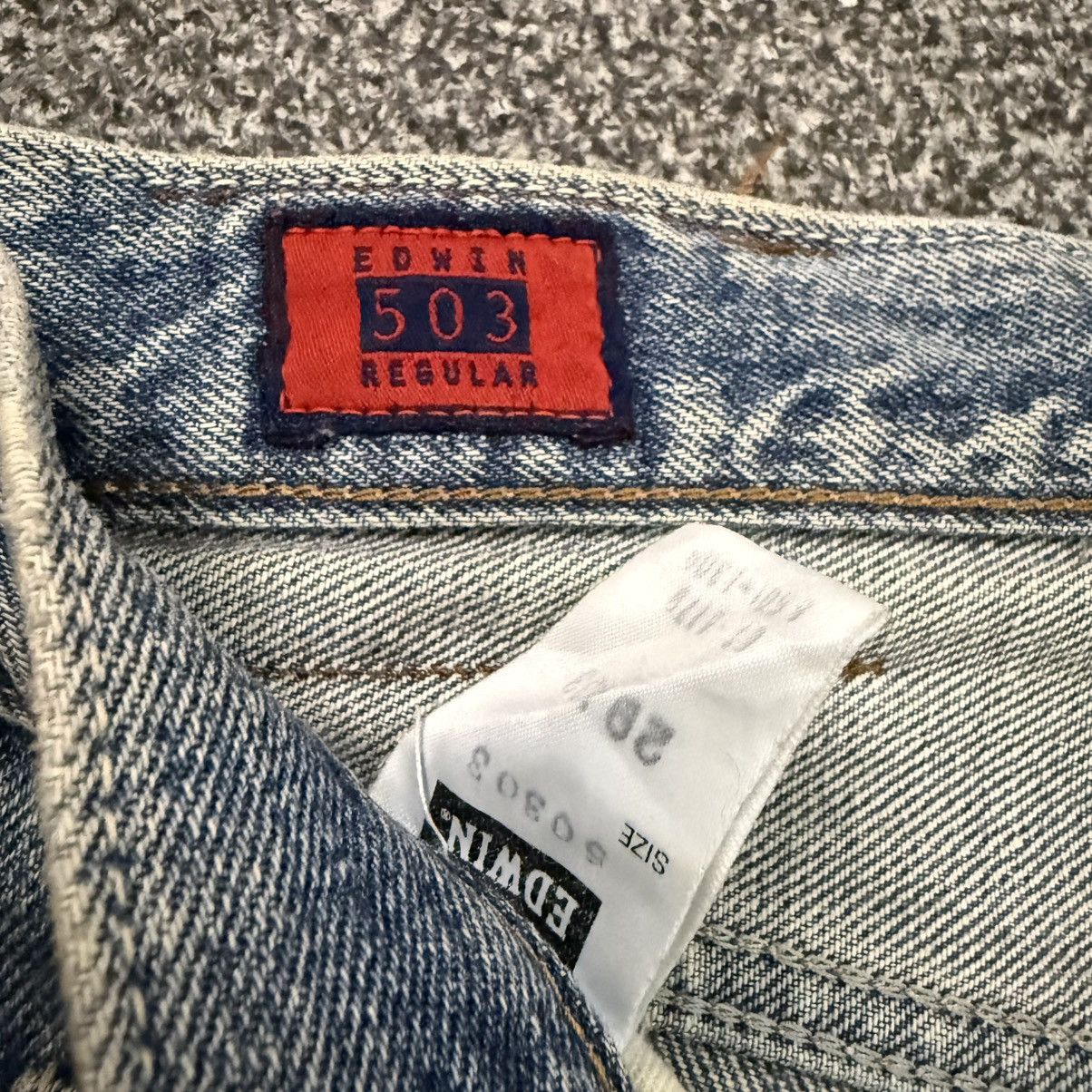 Japanese Brand Vintage Edwin 503 Regular Mid Wash Whiskering Denim Size US 29 - 15 Thumbnail