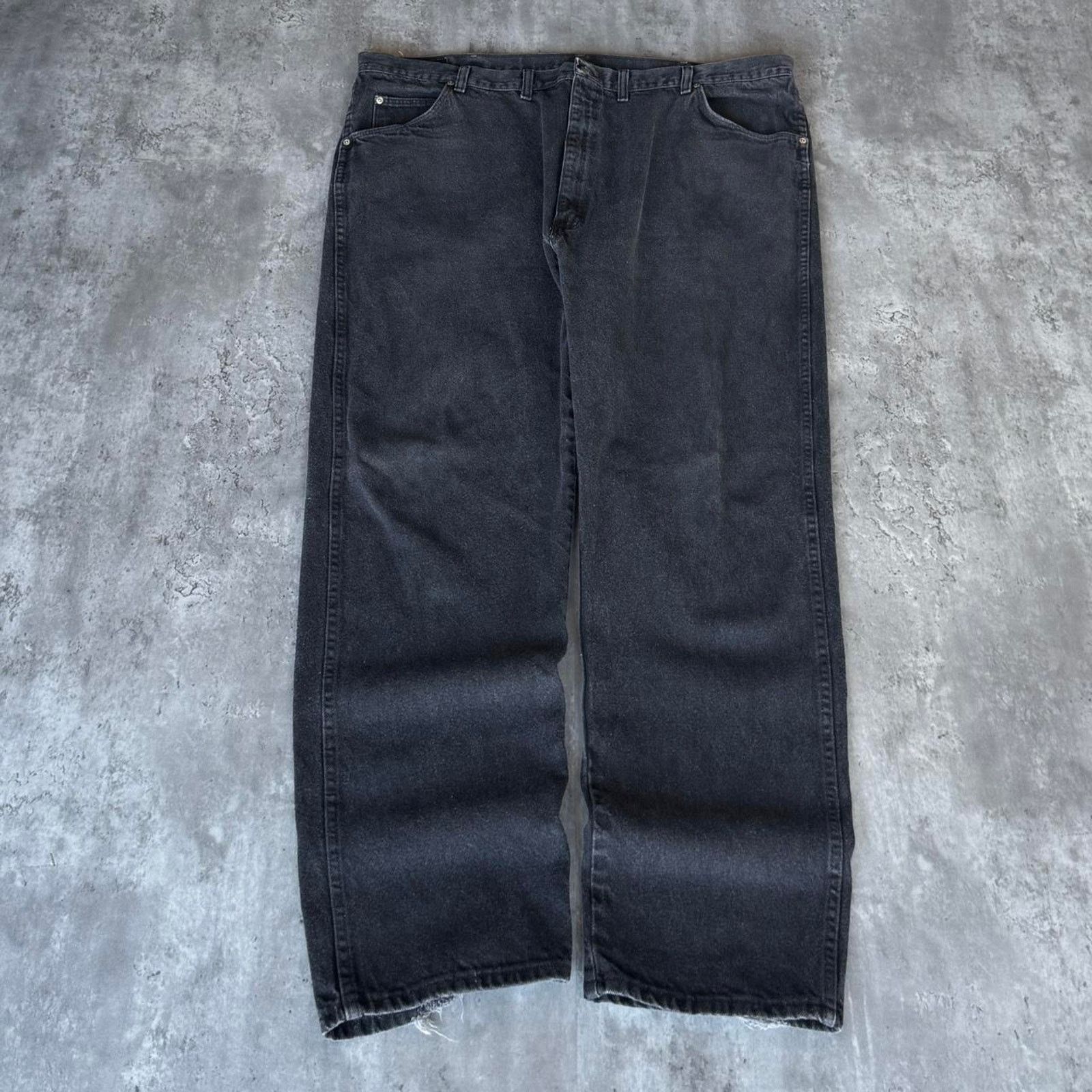 Vintage × Wrangler Vintage Y2K Faded Black Embroidered Grunge Opium Denim Jeans Size US 44 / EU 60 - 1 Thumbnail