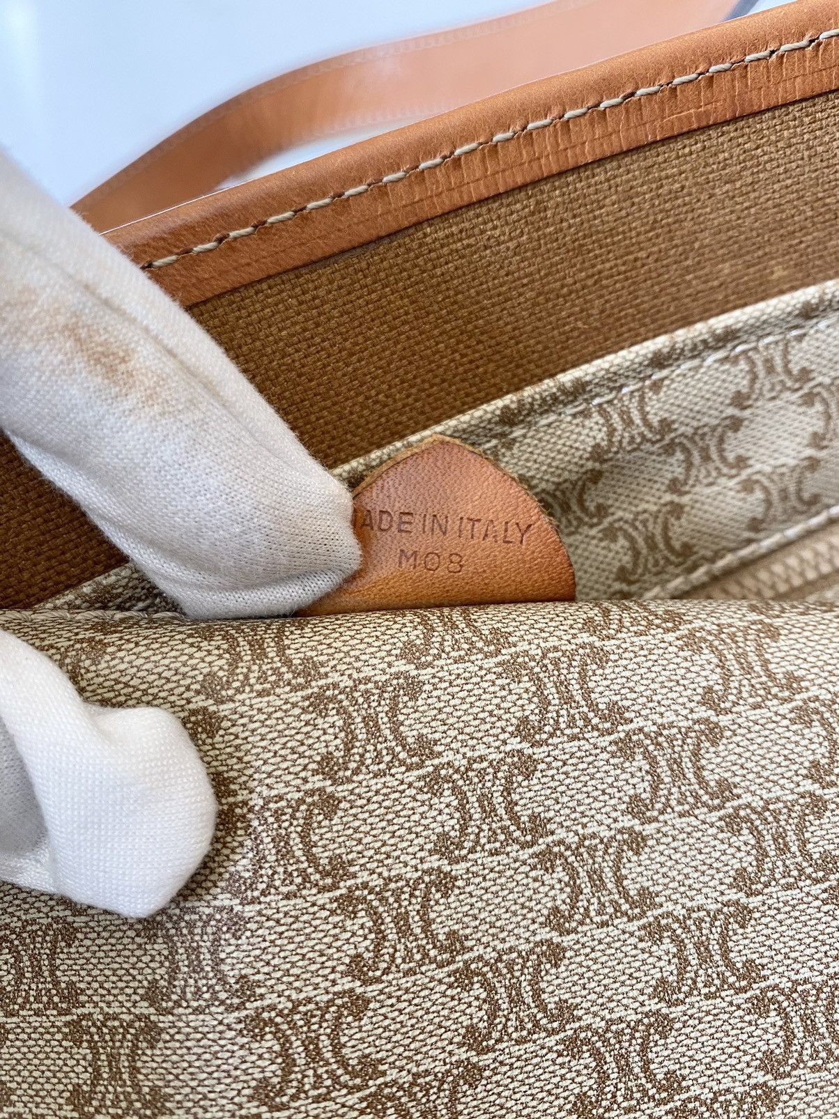 Celine Vintage CELINE Macadam PVC & Leather Tote Bag Size ONE SIZE - 3 Thumbnail