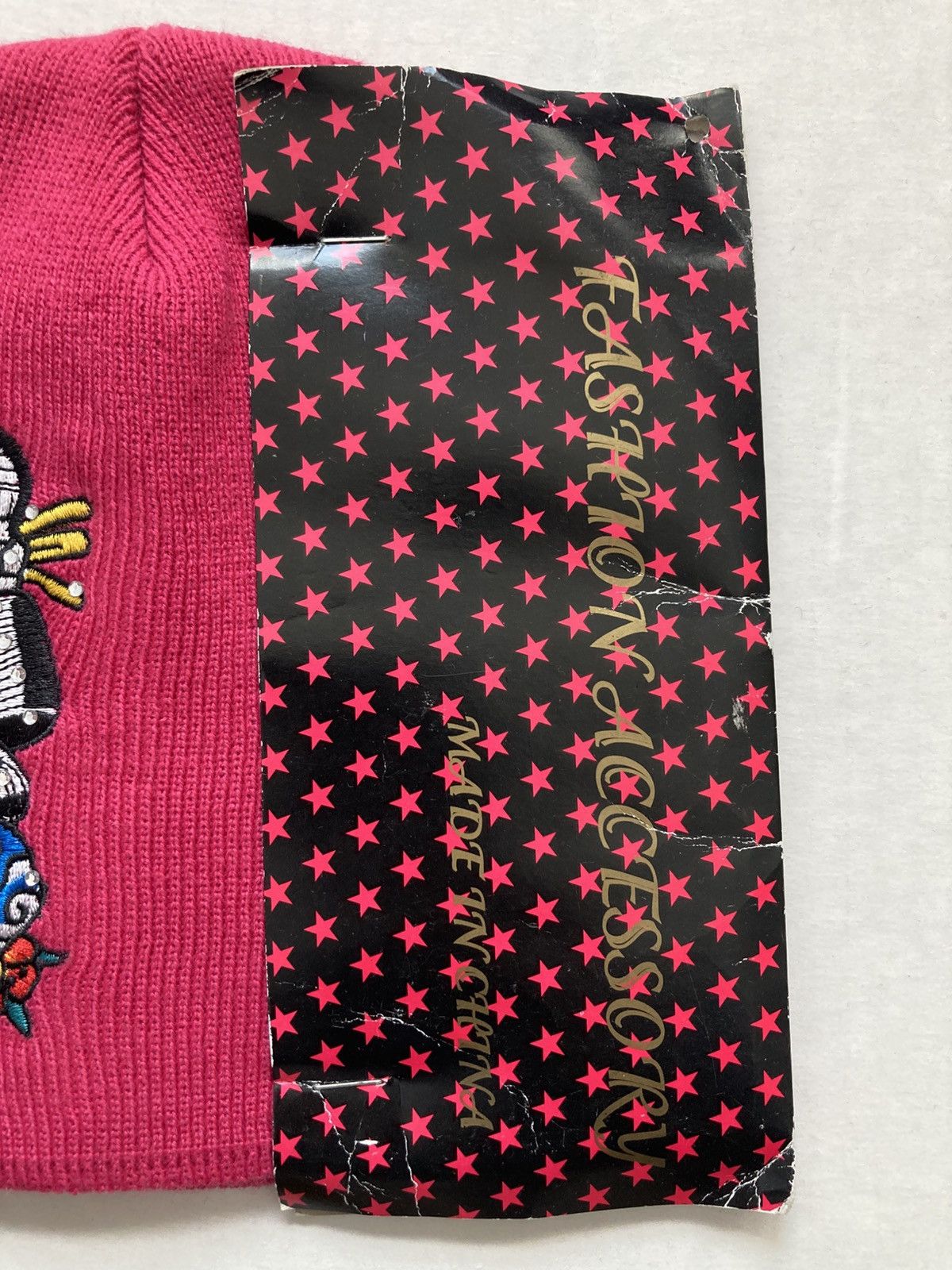 Christian Audigier DON ED HARDY PINK BEANIE CAP GEISHA JAPANESE EMBROIDERED Y2K Size ONE SIZE - 7 Thumbnail