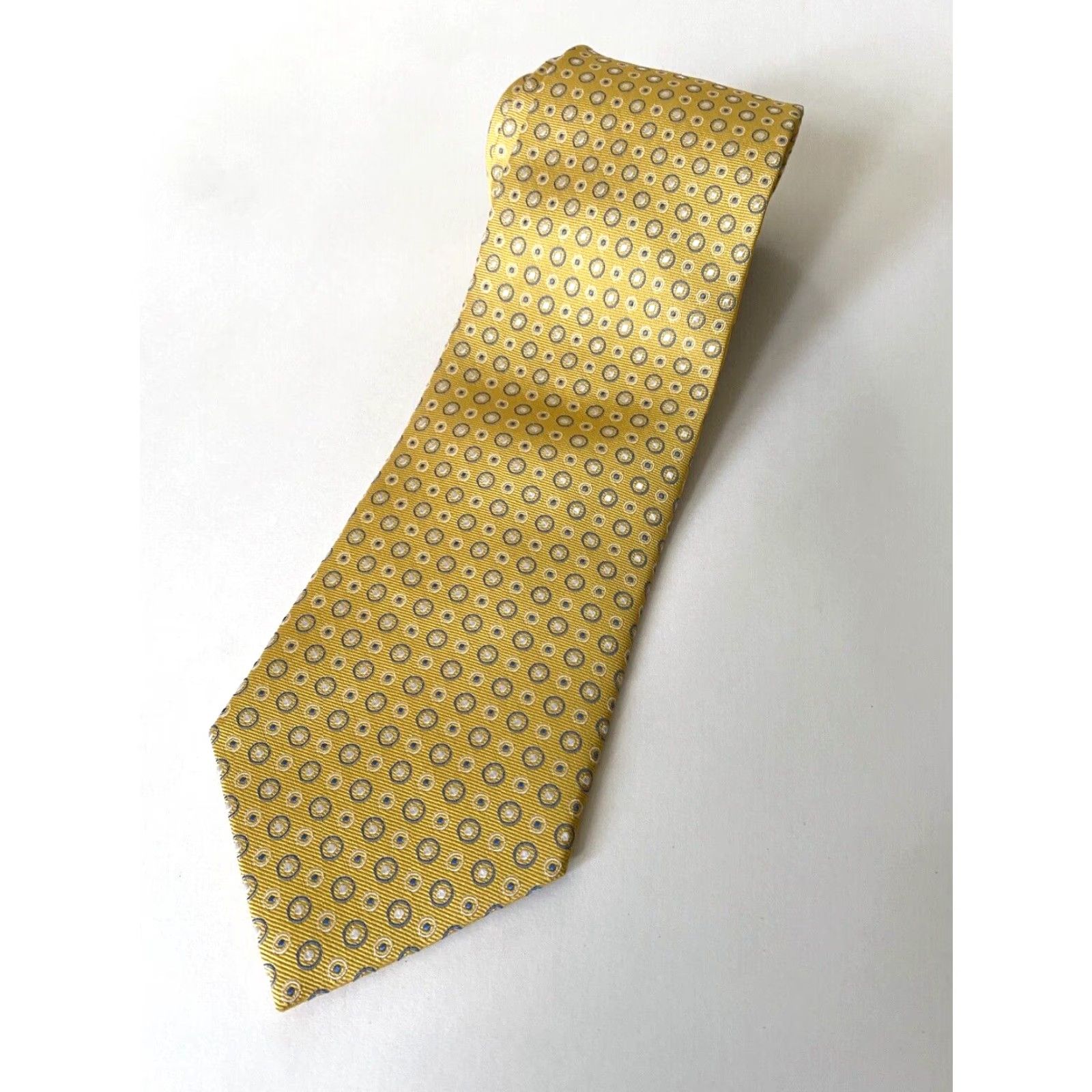 Brooks Brothers Brooks Brothers Silk Tie Polka Dot Stain Resistant Woven in England Made in USA Men's Classic Tie Yellow 100% Silk Size ONE SIZE - 3 Thumbnail