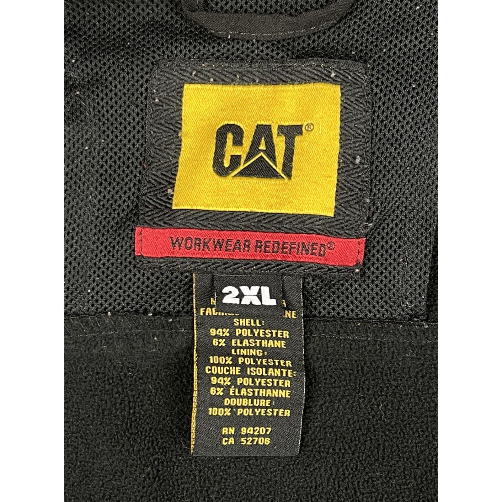 Caterpillar CAT Caterpillar Mens Jacket Workwear Fleece Lined Hooded Zip-Up Pockets Black XXL Size US XXL / EU 58 / 5 - 4 Thumbnail