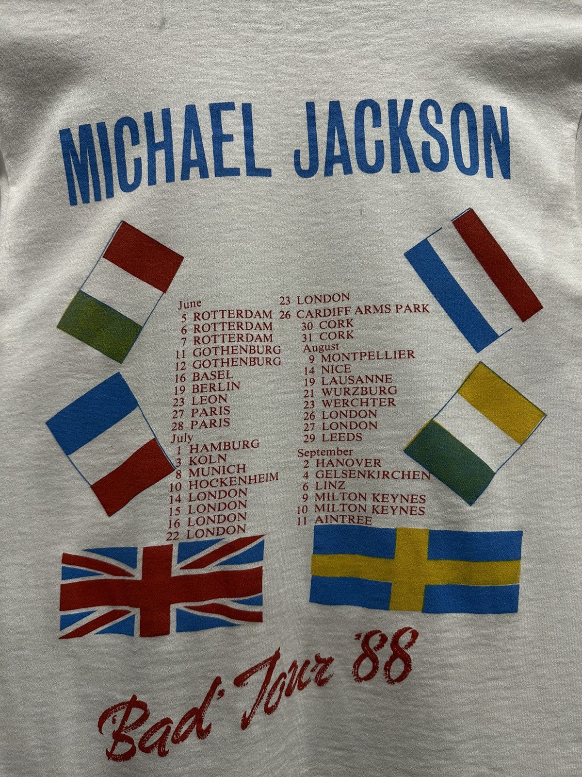 Band Tees Vintage 80s Michael Jackson Bad Tour Tee Size US M / EU 48-50 / 2 - 6 Thumbnail