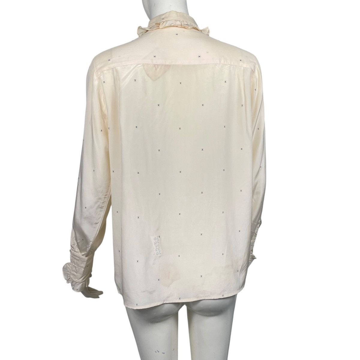 Chanel Vintage 80s Chanel Ruffle Silk Blouse Size XS / US 0-2 / IT 36-38 - 9 Thumbnail