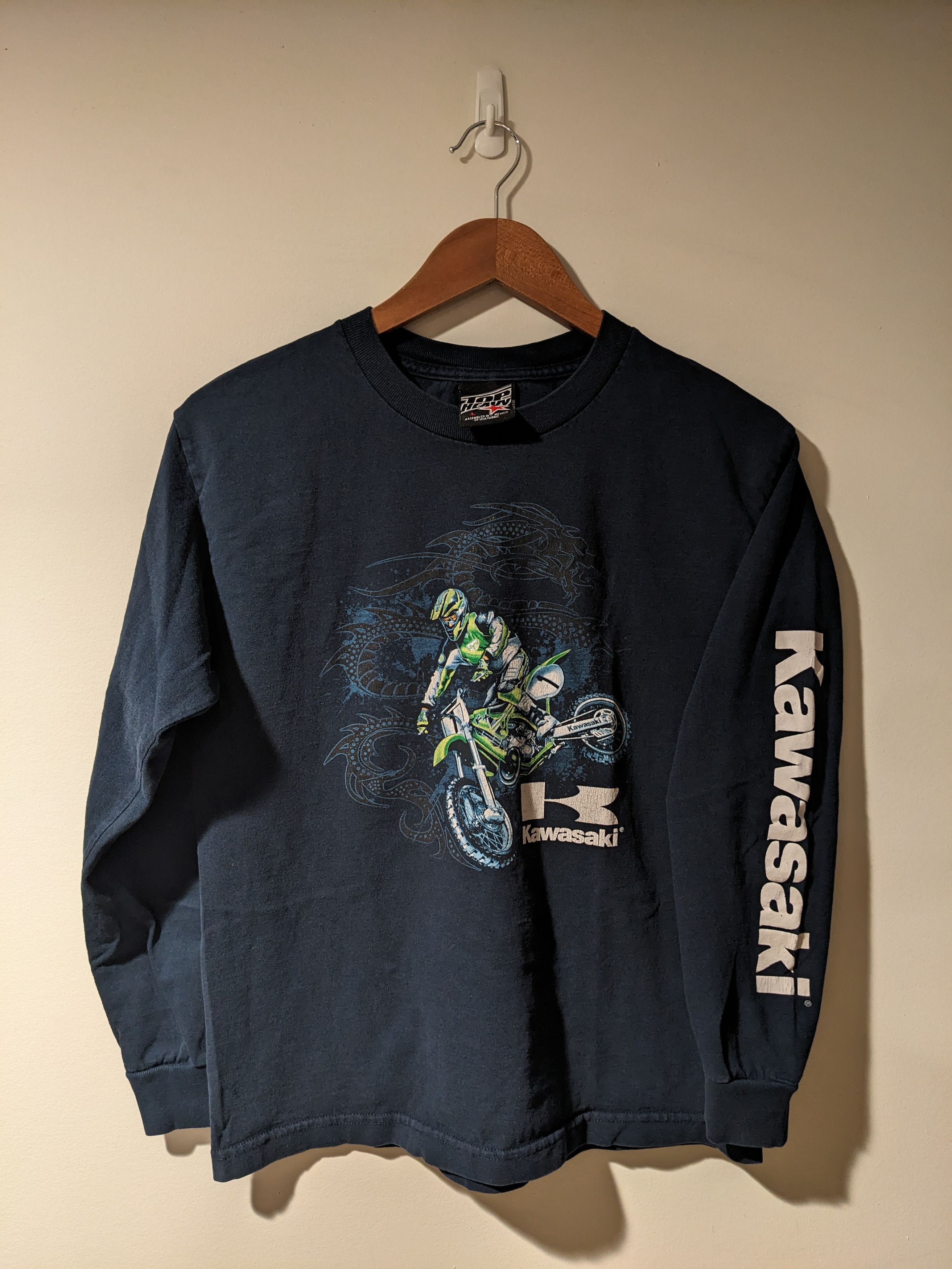 Honda × Vintage Vintage Kawasaki Motocross Youth Large Long-Sleeve T-Shirt Size US L / EU 52-54 / 3 - 1 Thumbnail