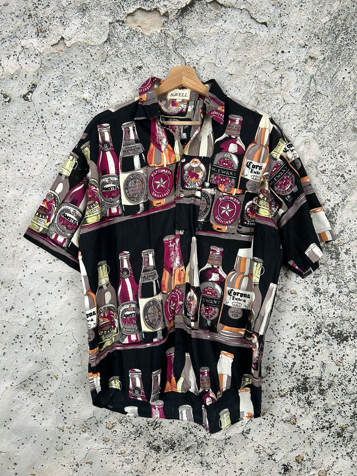 Vintage Vintage Beer Crazy Shirt Hawaiian Hype Rare Streetwear Size US L / EU 52-54 / 3 - 1 Thumbnail
