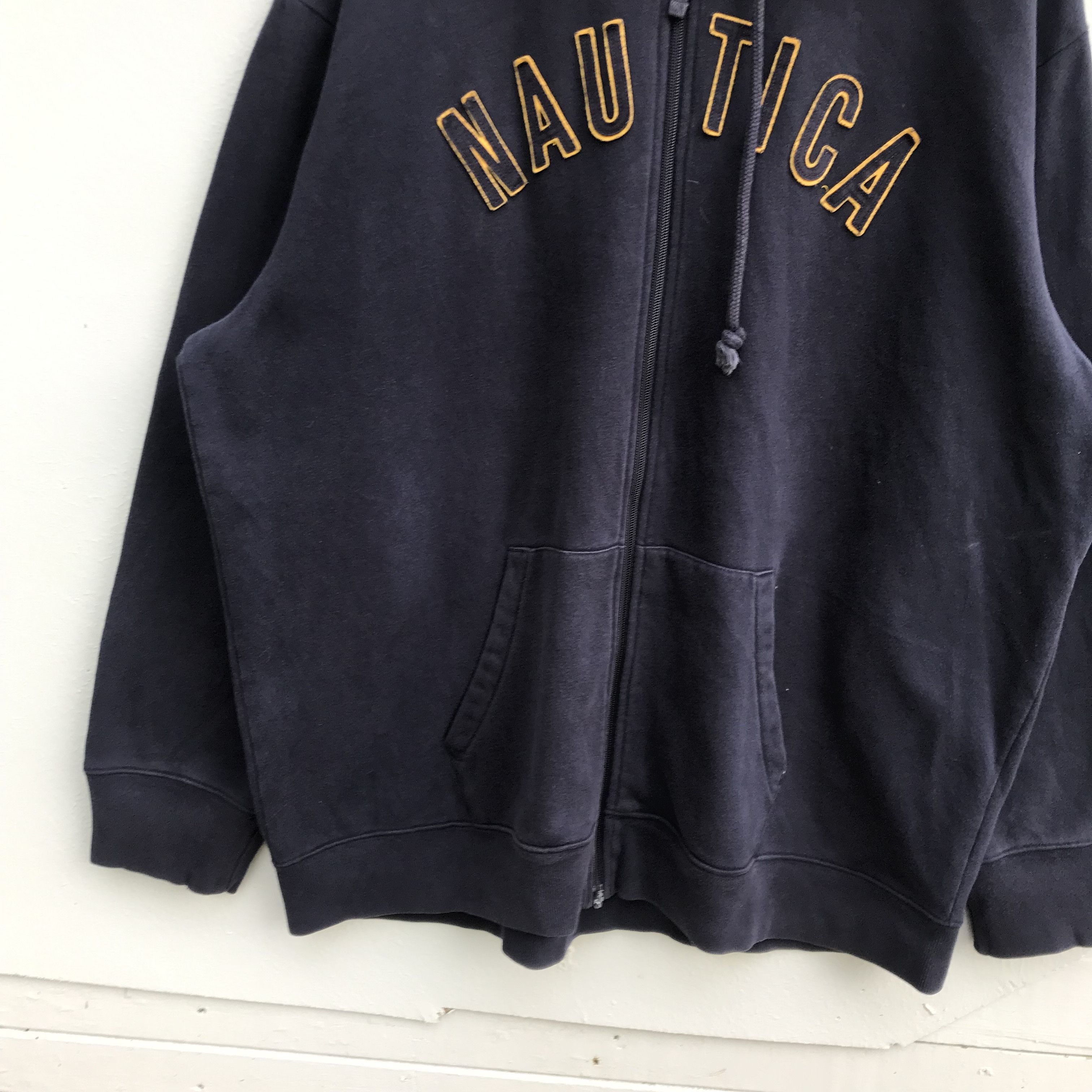 Nautica × Vintage Nautica Big Spellout Logo Hoodie Sweater Zip Up Size US XXL / EU 58 / 5 - 3 Thumbnail
