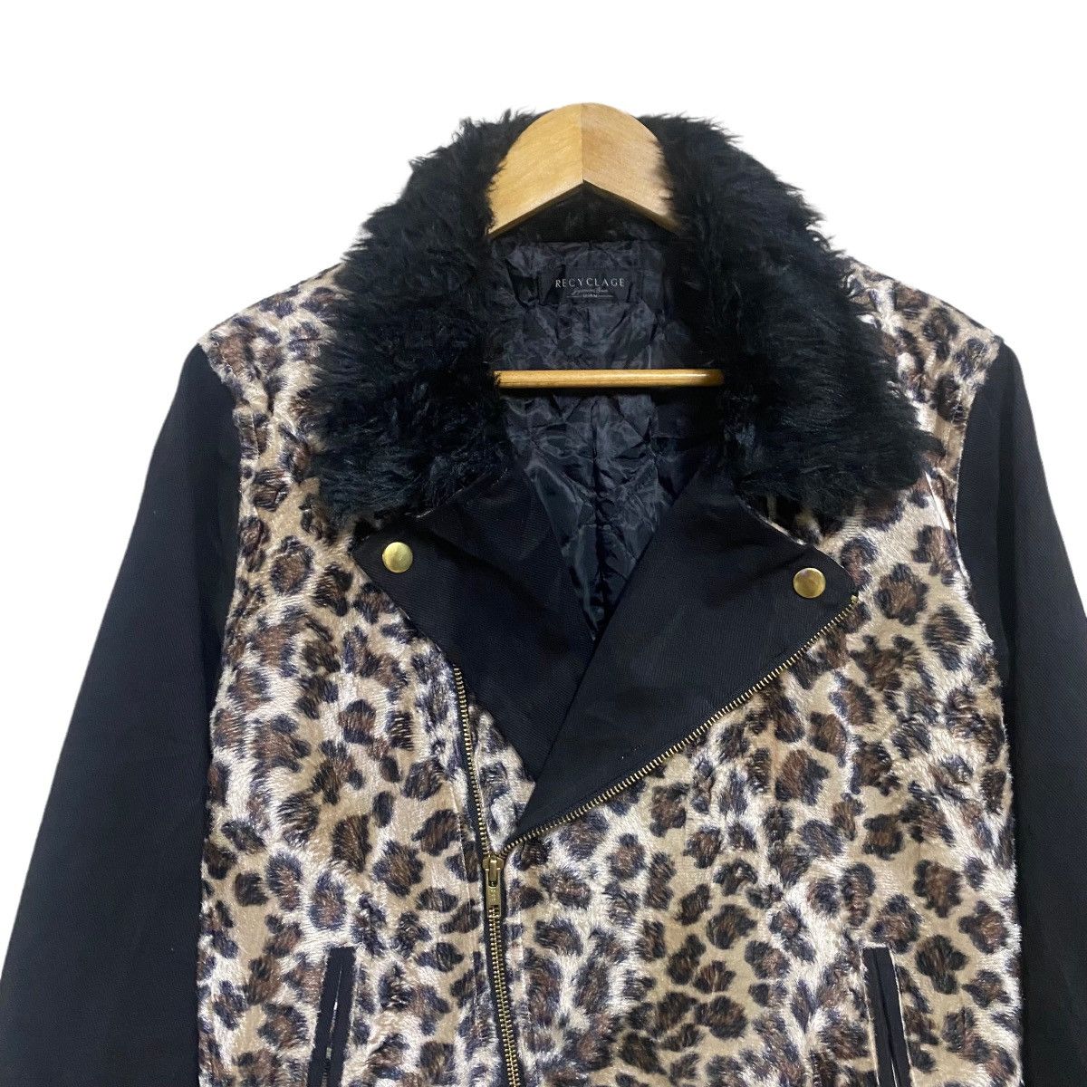 Japanese Brand Japanese Beast Recyclage Leopard Double Collar Jacket Size M / US 6-8 / IT 42-44 - 3 Thumbnail