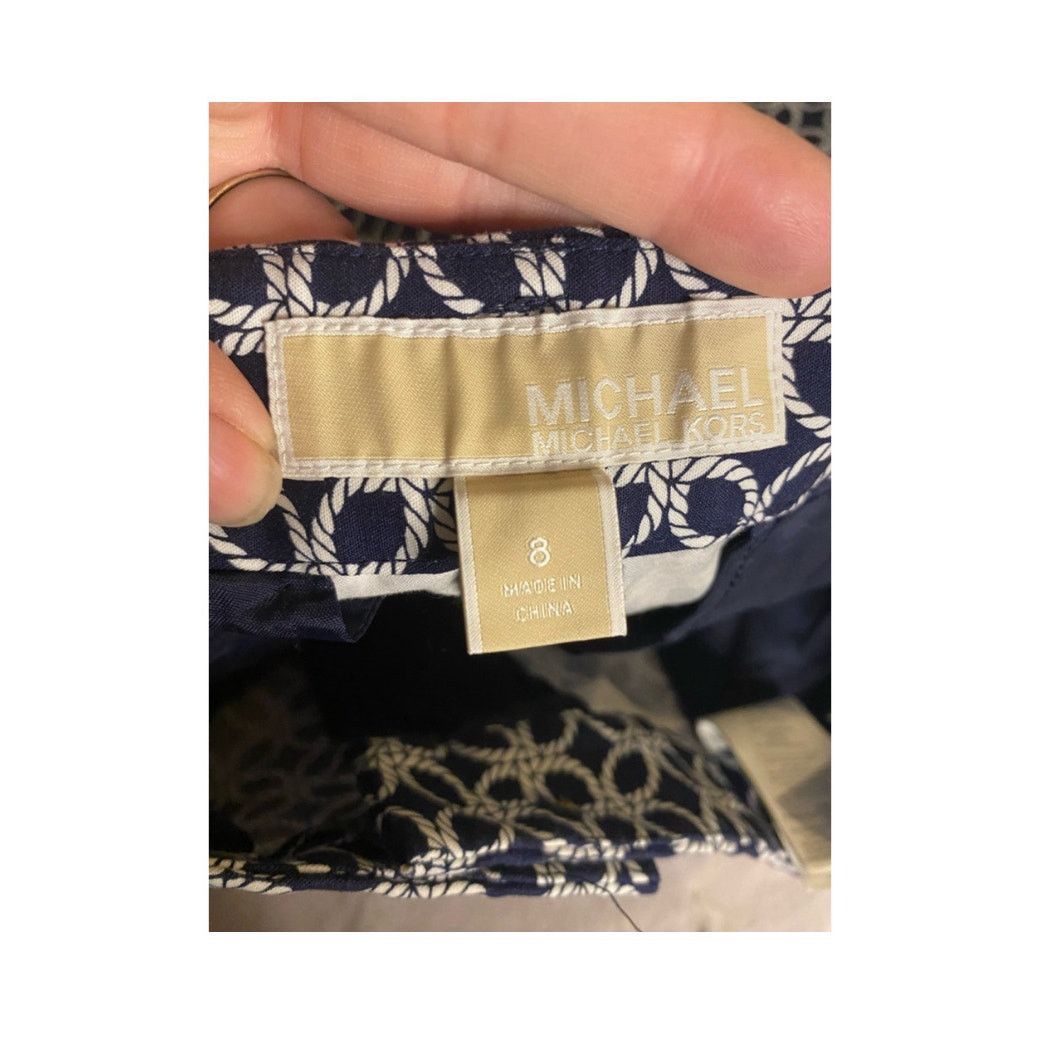 Michael Kors Michael Kors Straight Leg Pants Nautical Chain Print Size 8 Size 30" / US 8 / IT 44 - 3 Thumbnail