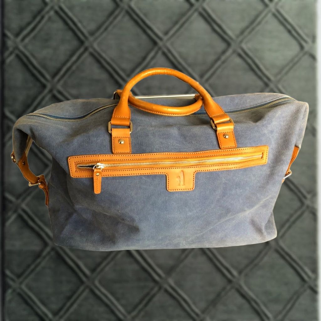 johnnie-O VINTAGE Johnnie O Wake Blue Dyed Canvas Duffle bag 198 Green? Size ONE SIZE - 1 Thumbnail
