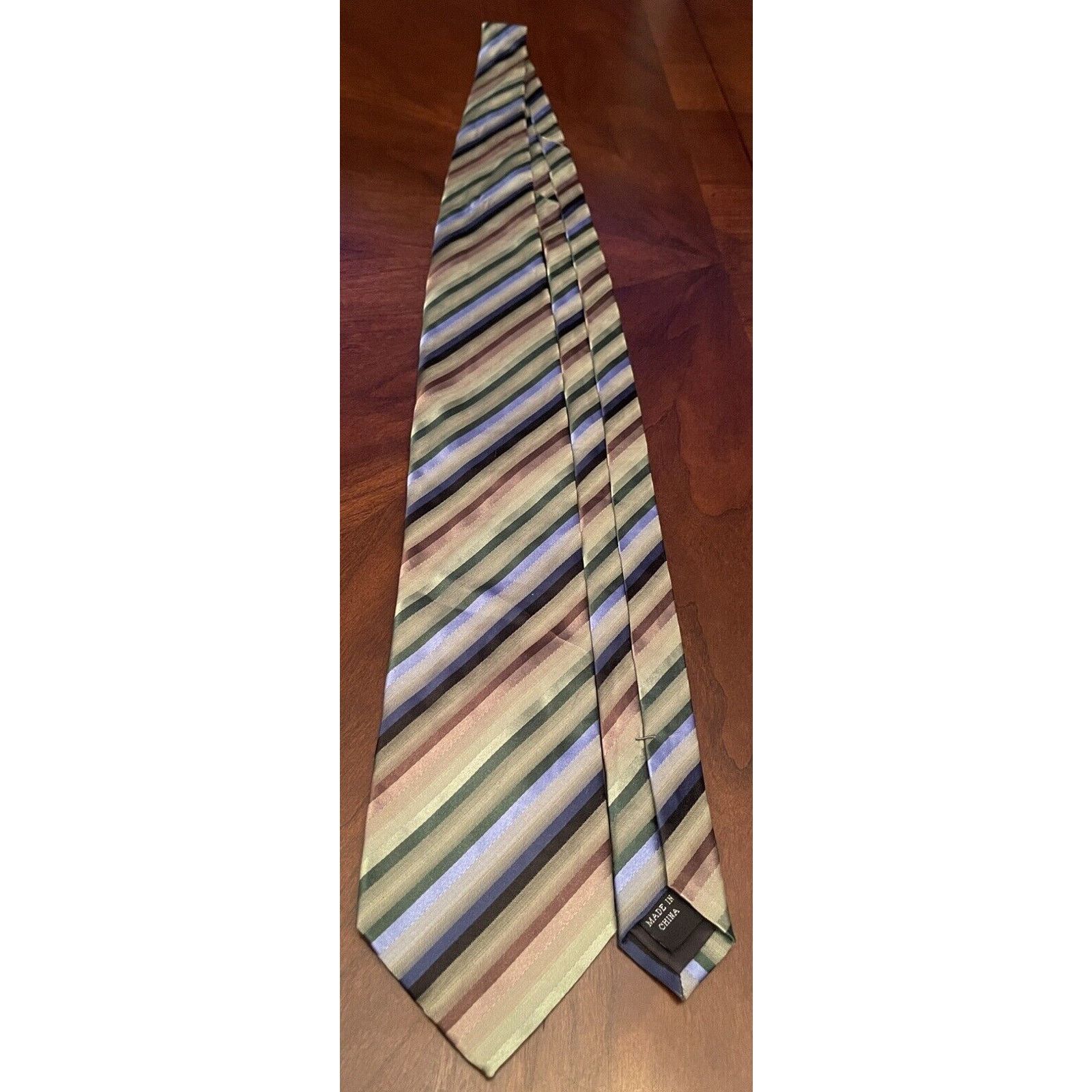 Kenneth Cole Kenneth Cole Reaction Green Blue Brown 100% Silk China Size ONE SIZE - 3 Thumbnail