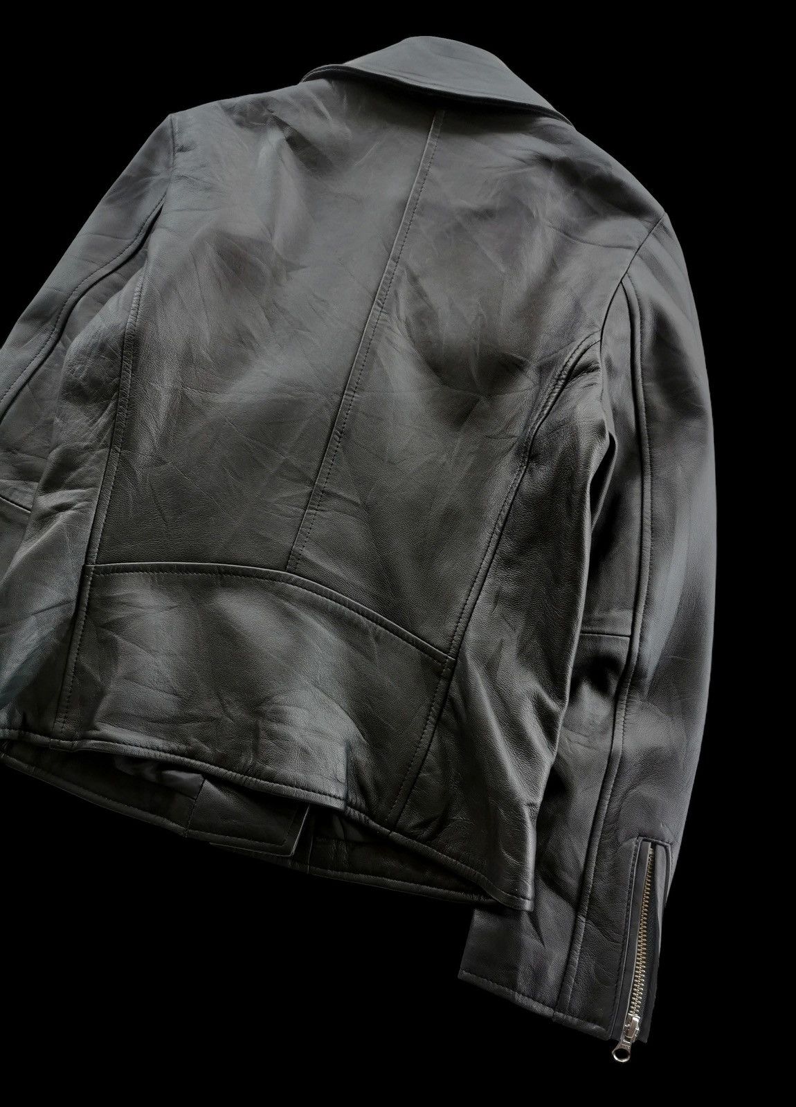 NANO universe Black Leather Biker Jackets Size XS / US 0-2 / IT 36-38 - 4 Thumbnail