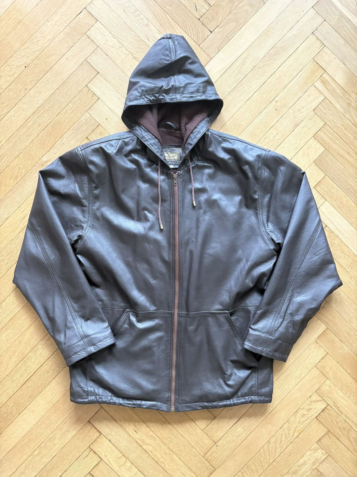 Genuine Leather Vintage Italy Leather Hooded Hoodie Active Jacket Size US L / EU 52-54 / 3 - 1 Thumbnail