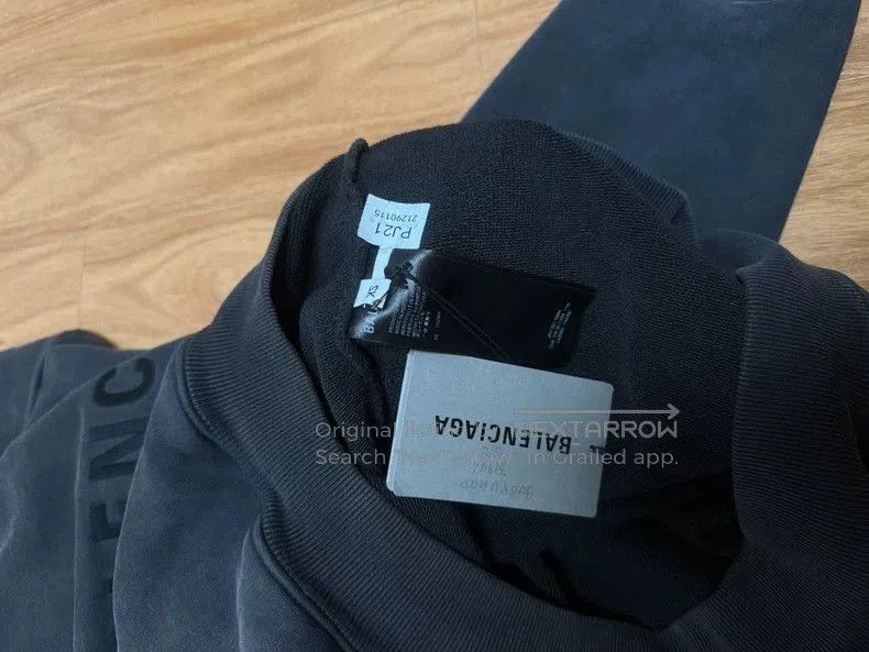 Balenciaga Balenciaga Black Gray Logo Embroidered Hoodie. Size US XS / EU 42 / 0 - 4 Thumbnail
