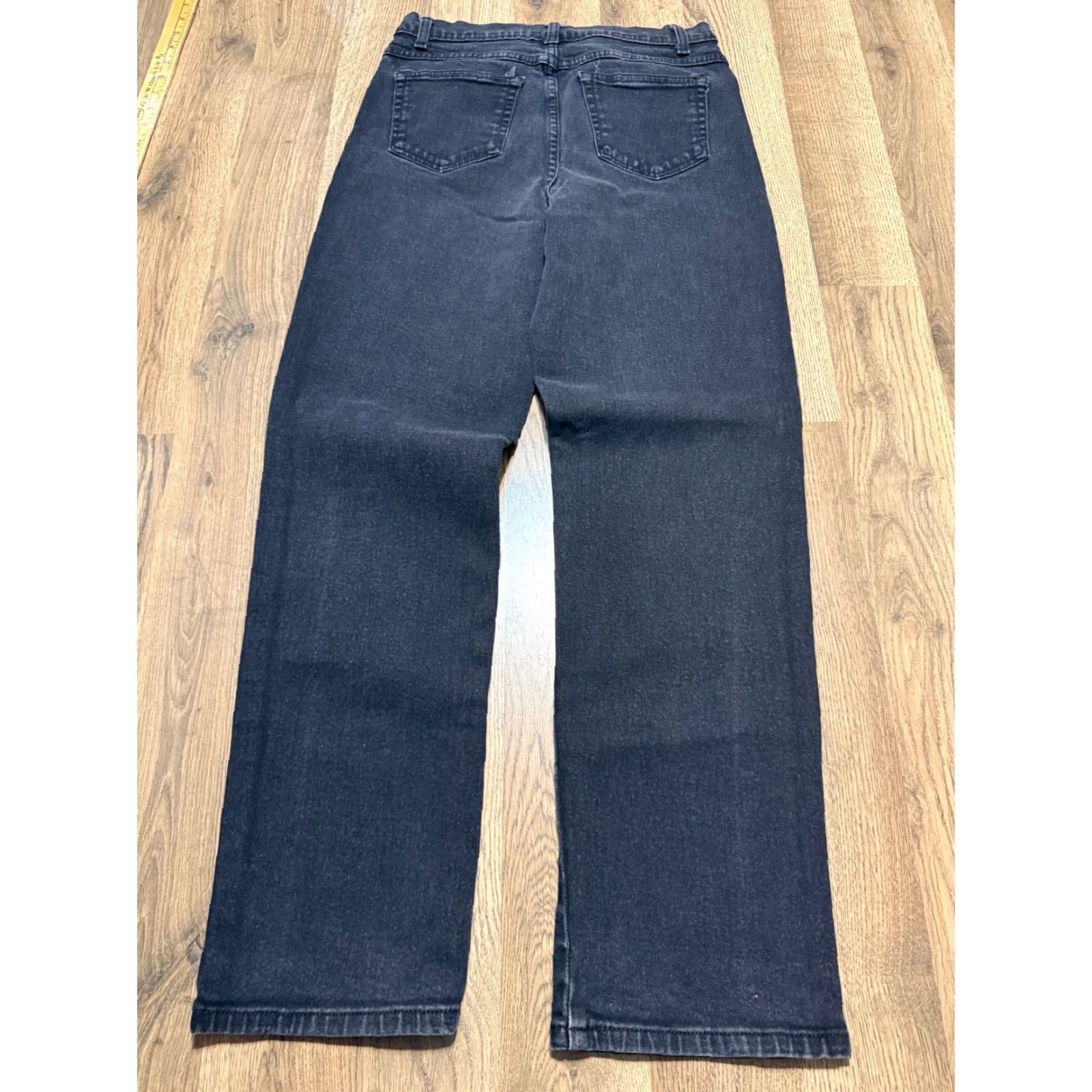Vintage Style&Co. Jeans Women's 10 Black Denim Straight Leg Pockets 5-Pocket Design Vintage No Size 32" / US 10 / IT 46 - 2 Thumbnail