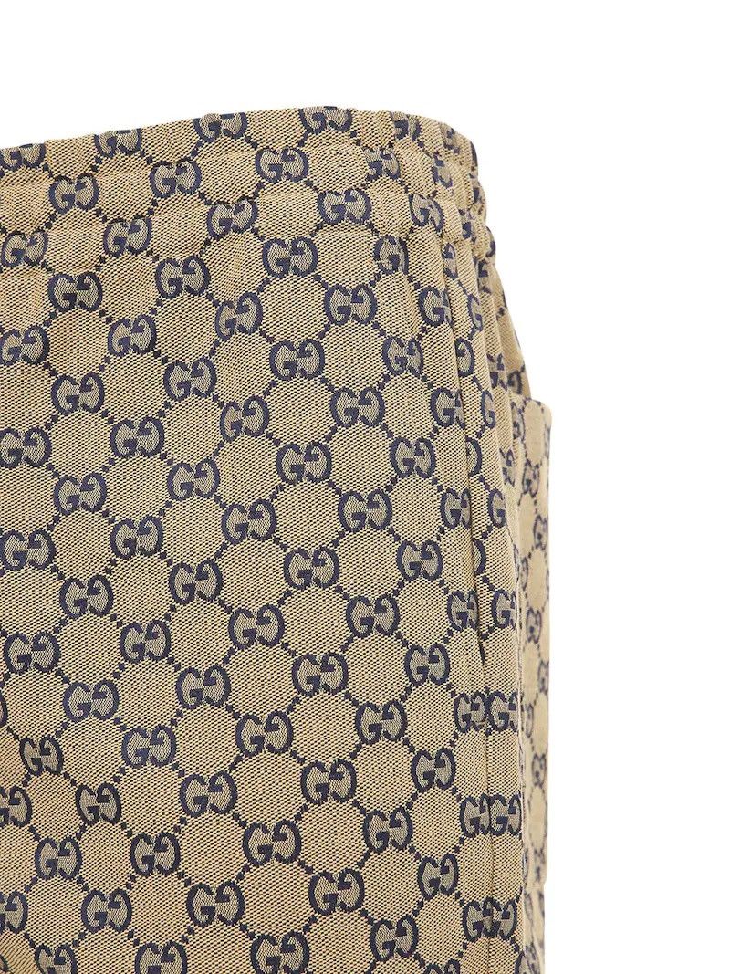 Gucci o1loc1c0925 GG Canvas Pant With Leather Interlocking G Beige Size US 30 / EU 46 - 2 Thumbnail