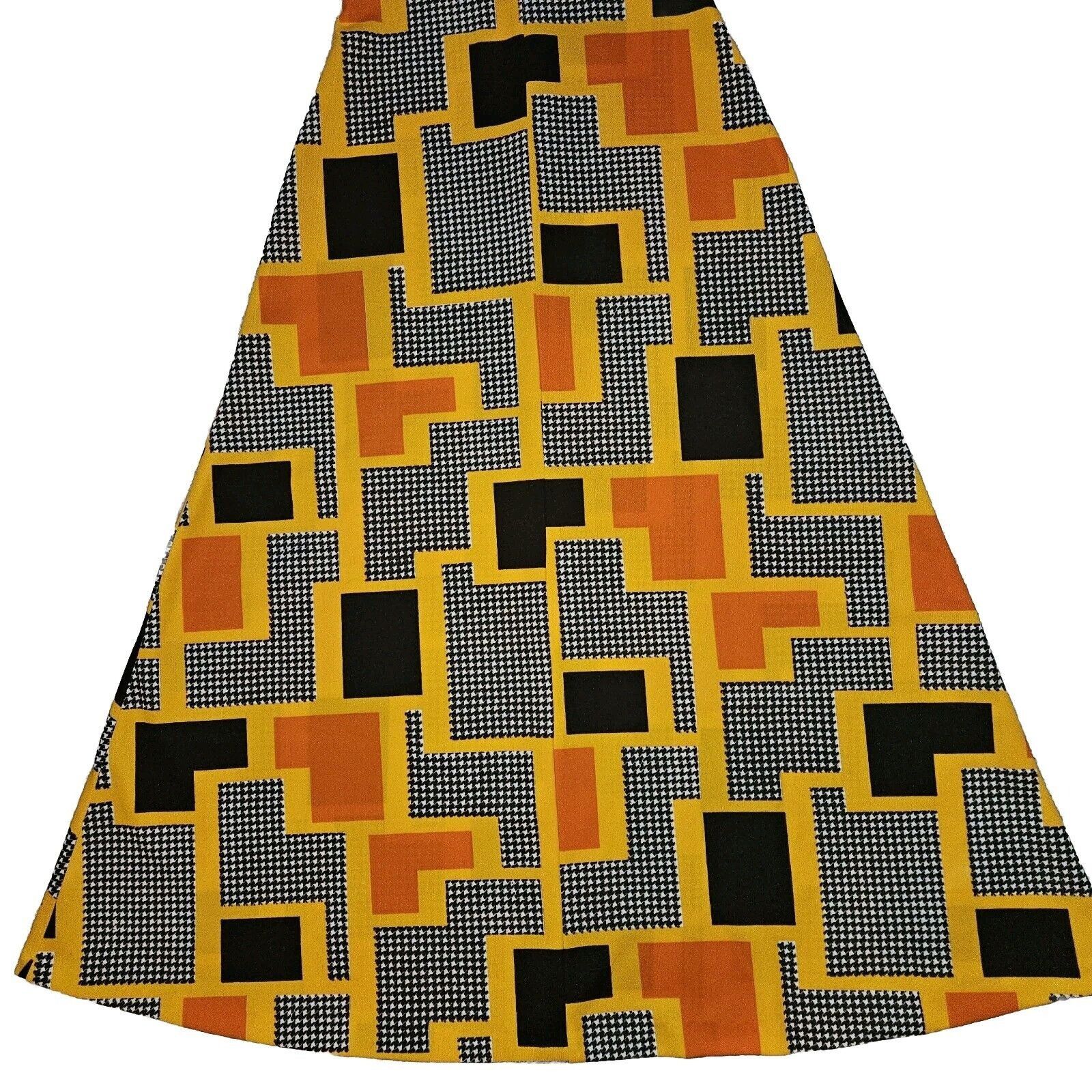 Vintage Vintage Psychedelic Dress Womens 12 Flashy Orange Yellow Geo Size S / US 4 / IT 40 - 10 Thumbnail