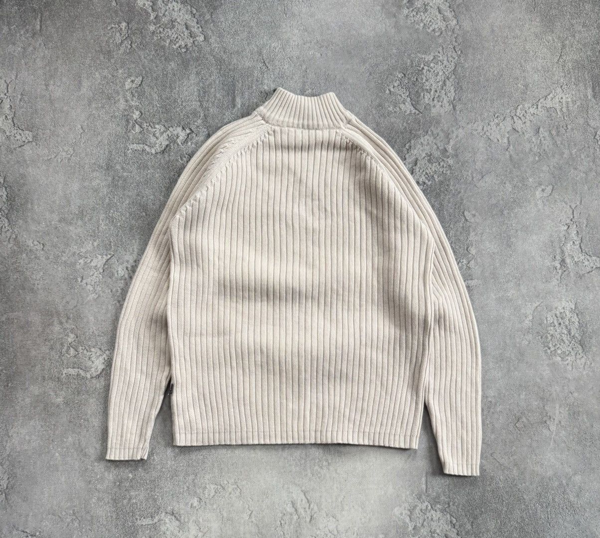 Le Grande Bleu (L.G.B.) Retro M 1/4 zip stripes sweater knitwear jumper pullover Y2K Size US M / EU 48-50 / 2 - 8 Thumbnail