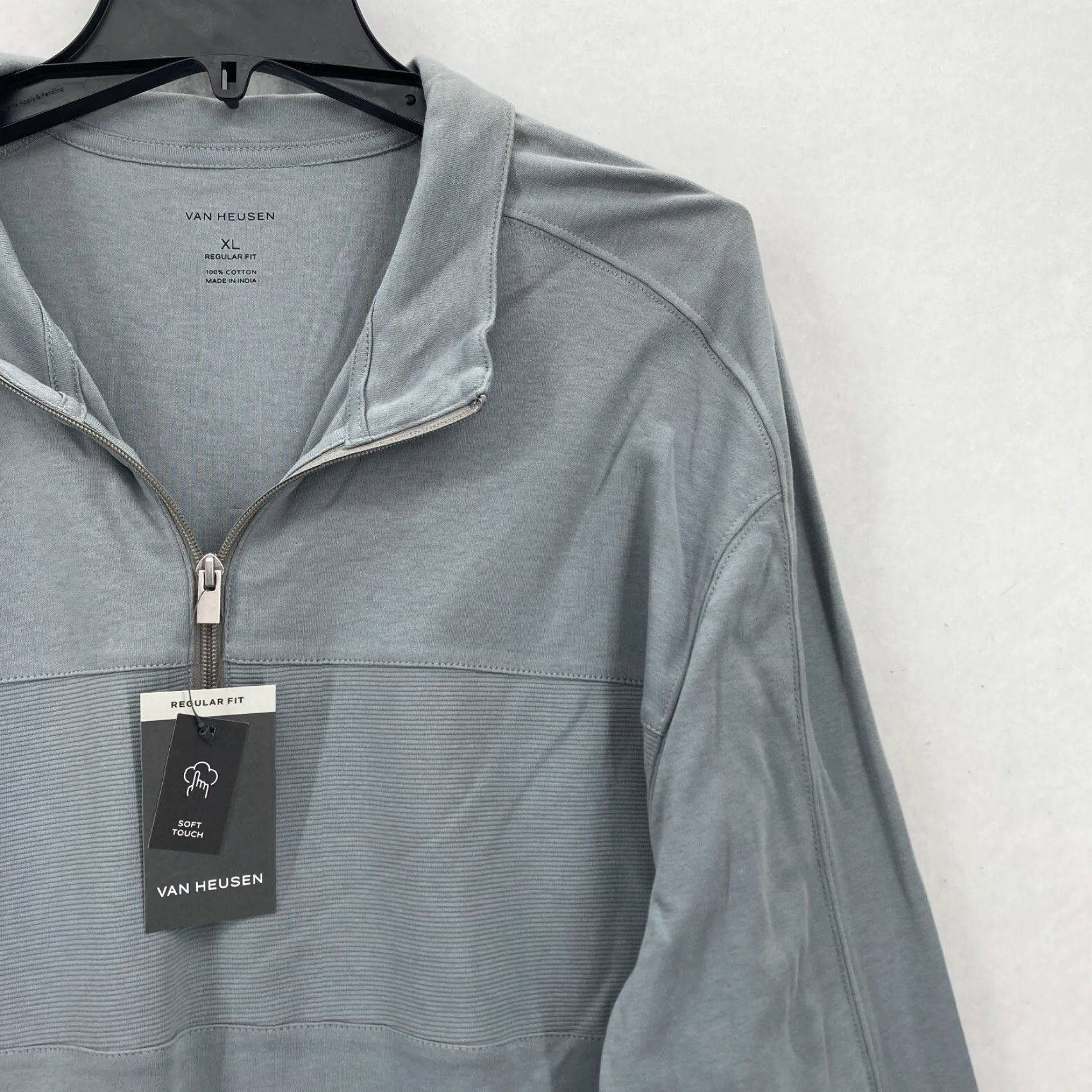 Van Heusen Van Heusen Soft Touch Pullover Sweatshirt Mens XL Gray Quarter Zip Preppy NWT Size US XL / EU 56 / 4 - 2 Thumbnail