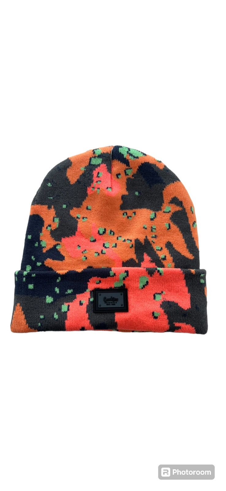 Cookies × Designer Official Cookies Orange Camo Knit Beanie OSFM Size ONE SIZE - 6 Thumbnail