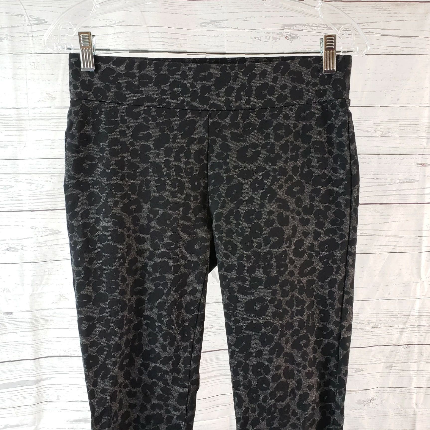 Loft LOFT Ann Taylor Womens Ponte Knit Leggings Sz Small Black Gray Animal Print Leggings Size 28" / US 6 / IT 42 - 2 Thumbnail