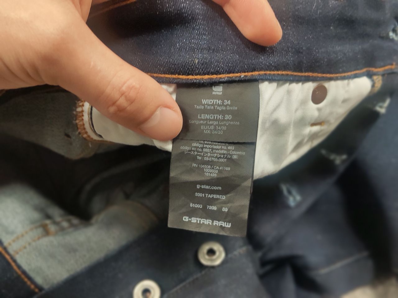 G-Star G Star Raw 3301 tapered Denim dark wash Slim jeans Vintage Size US 34 / EU 50 - 11 Thumbnail