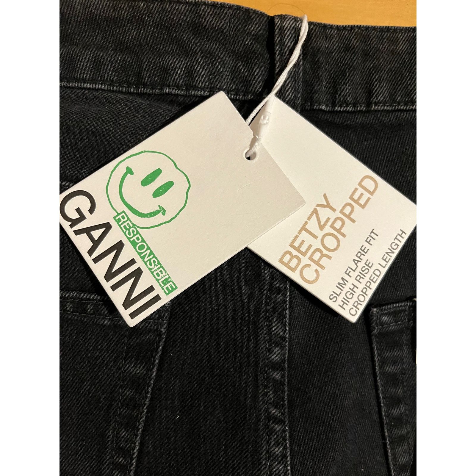 Ganni GANNI (NWT) - Black Betzy Cropped Jeans - 31W/32L Size 31" - 6 Thumbnail