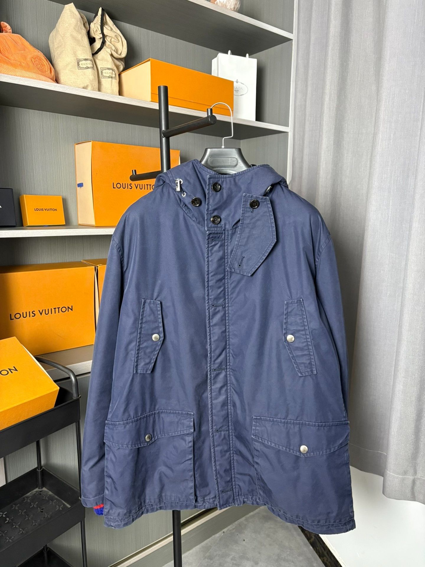 Gucci Gucci Cotton Blue Heavy Coat L Men Size US L / EU 52-54 / 3 - 1 Thumbnail