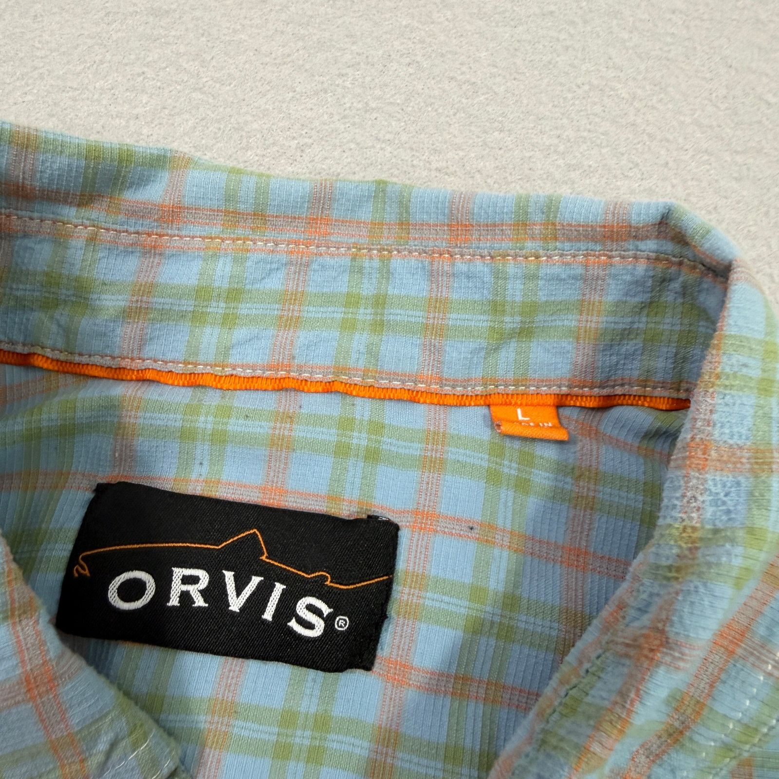 Orvis Orvis Button Down Shirt Men's Large Blue Green Orange Plaid Size US L / EU 52-54 / 3 - 4 Thumbnail