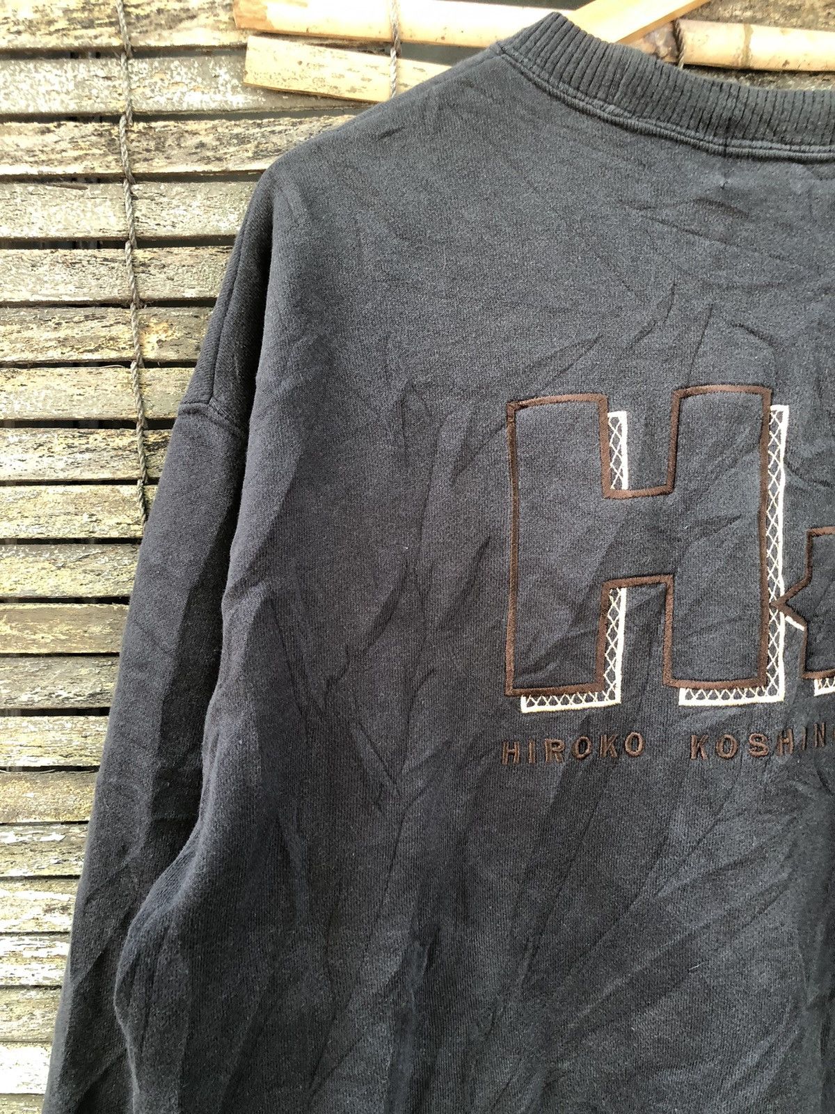 If Six Was Nine × Japanese Brand × Vintage 🔥Vintage 90s🔥Hiroko Koshino Homme Embroidered Sweatshirt Size US XL / EU 56 / 4 - 6 Thumbnail