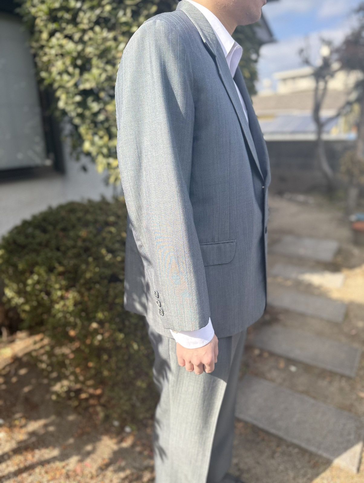 Other Summer Vintage All Wool MIYUKI KEORI Pinstripe Suit Japan Size 42R - 8 Thumbnail
