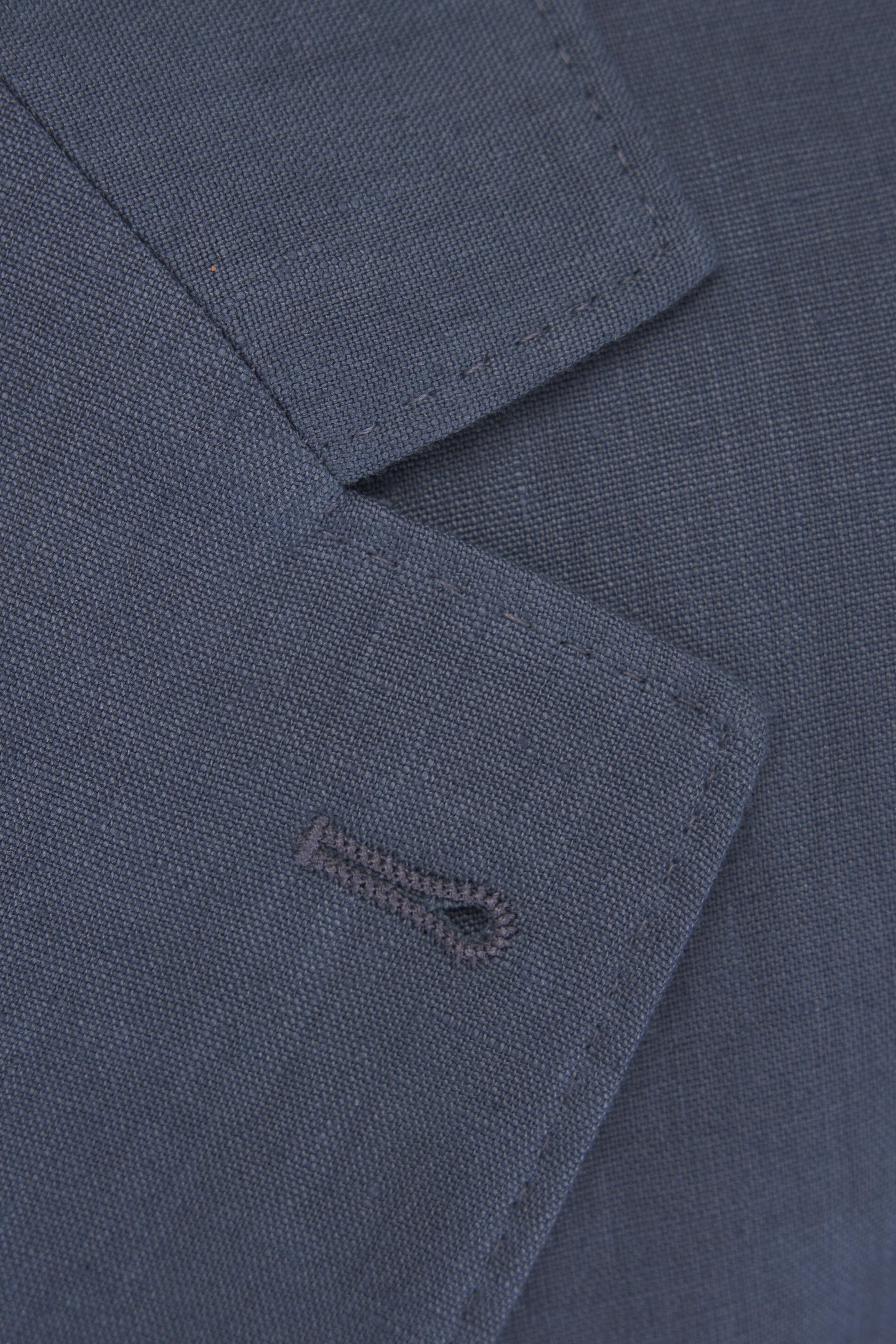 Brunello Cucinelli o1mtch0225 Linen Patch Pocket Sportcoat in Ocean Blue Size US XXL / EU 58 / 5 - 3 Thumbnail