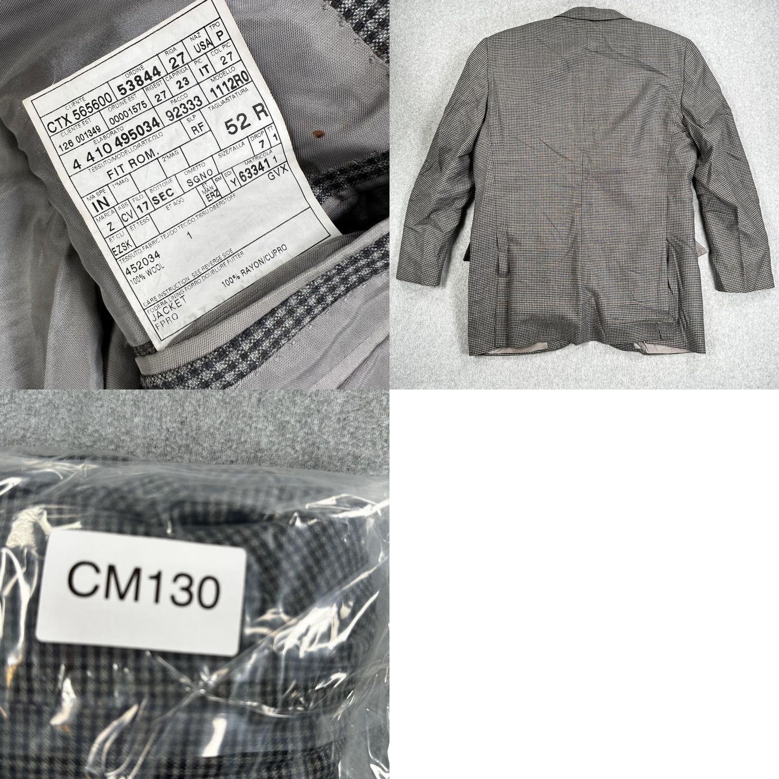 Ermenegildo Zegna VINTAGE Ermenegildo Zegna Sport Coat Jacket Gray Check Wool Two Button Blazer Mens 52 Size 52R - 8 Thumbnail
