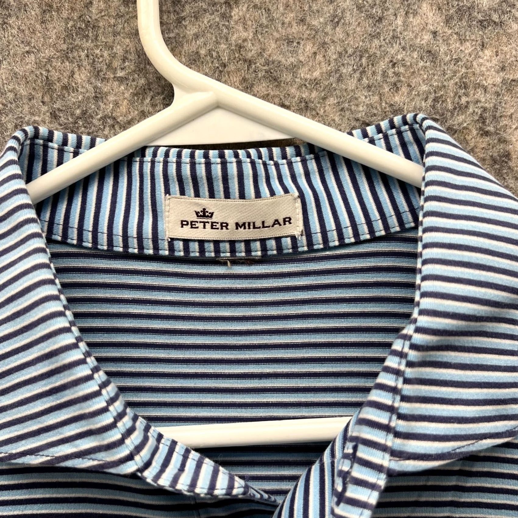 Peter Millar Peter Millar Polo Shirt Men Large Adult Blue Striped Preppy Casual Outdoors Shirt Size US L / EU 52-54 / 3 - 3 Thumbnail