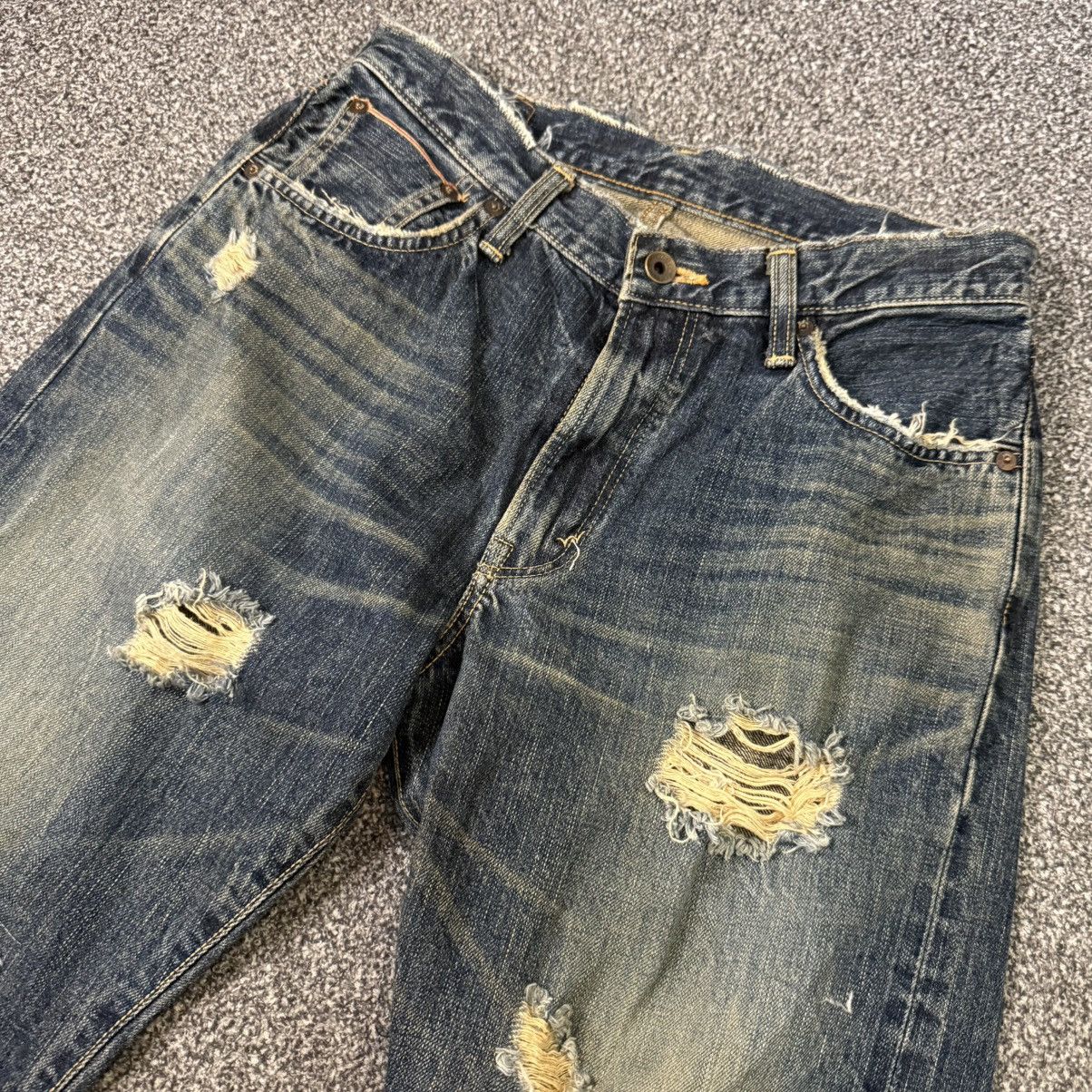If Six Was Nine Vtg Archival Selvedge Edwin 505s Thrashed Distressed Mud Size US 29 - 3 Thumbnail