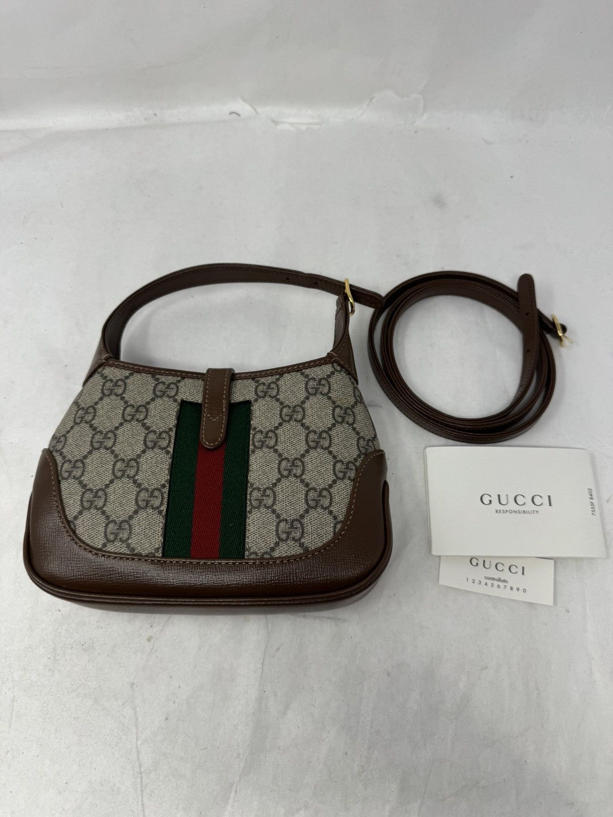 Gucci Jackie 1961 Canvas Mini Shoulder Bag Beige GG