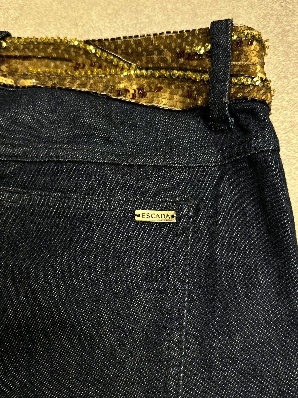 Escada Vintage Escada Golden Belt Grunge Avantgarde Pants Denim Size US 32 / EU 48 - 6 Thumbnail