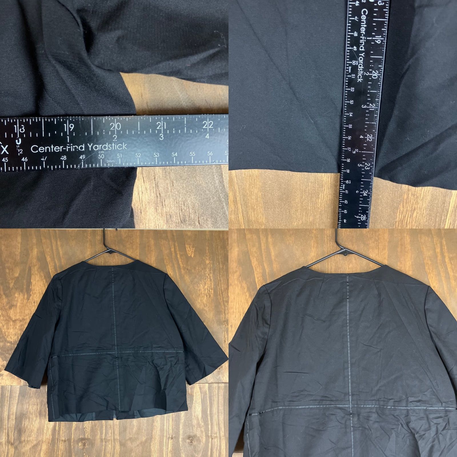 Vintage Chicos Womens Jacket Black Full Zip 3/4 Sleeve Front Pockets Stretch 2 (L) Size L / US 10 / IT 46 - 8 Thumbnail