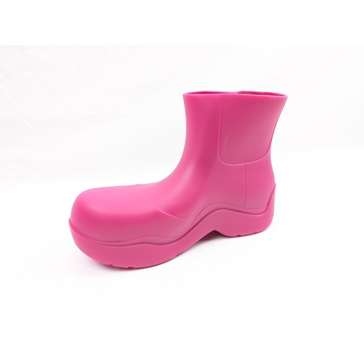 Bottega Veneta o1rshd1 Women's Matt Rubber Puddle Boots in Hollyhock Size US 9 / IT 39 - 9 Thumbnail