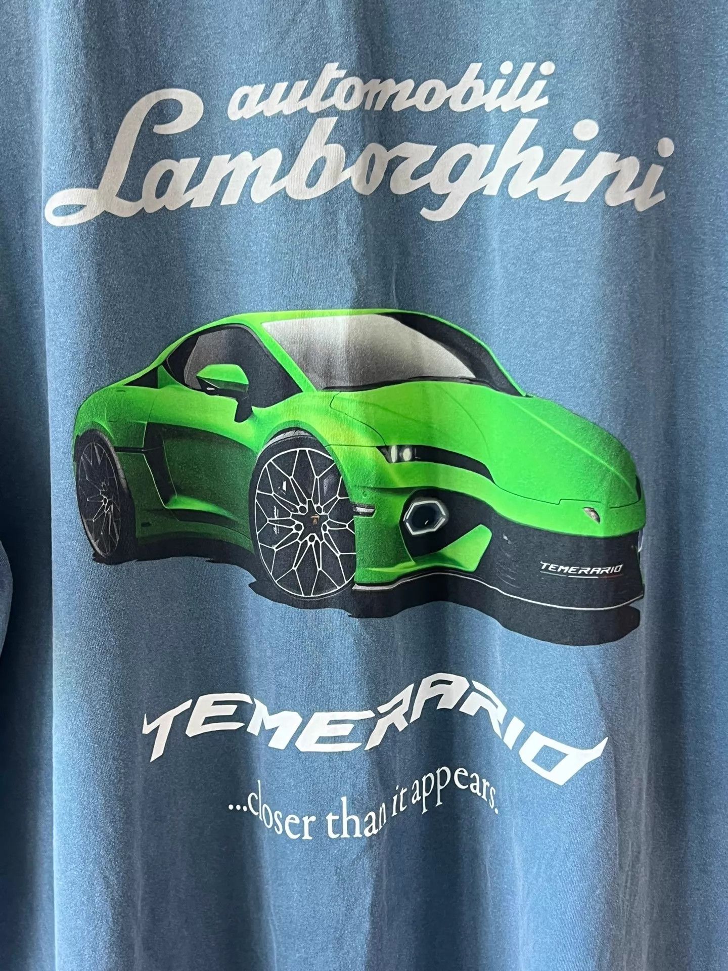 Balenciaga Balenciaga x Lamborghini Green Temerario Print Tee 4 Size US XL / EU 56 / 4 - 5 Thumbnail