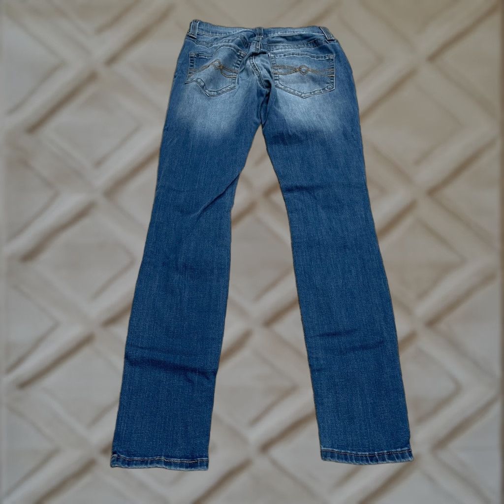 Vintage Mudd FLX Stretch Distressed Skinny Jeans Juniors 3 Blue Medium Wash 26x30 Size 26" / US 2 / IT 38 - 1 Thumbnail