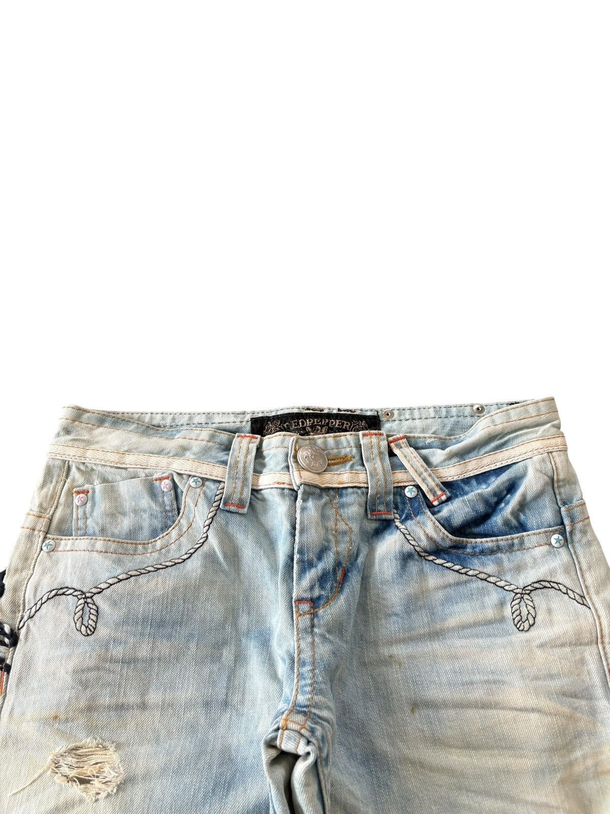 Hysteric Glamour Vintage Red Pepper Bleached Distressed Loose Jeans Size 30" / US 8 / IT 44 - 4 Thumbnail