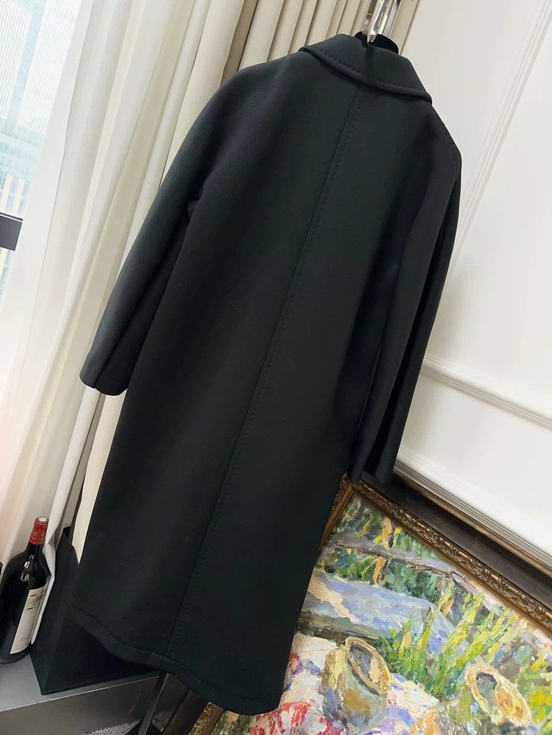 Max Mara Max Mara Black double-breasted long coat Size M / US 6-8 / IT 42-44 - 2 Thumbnail
