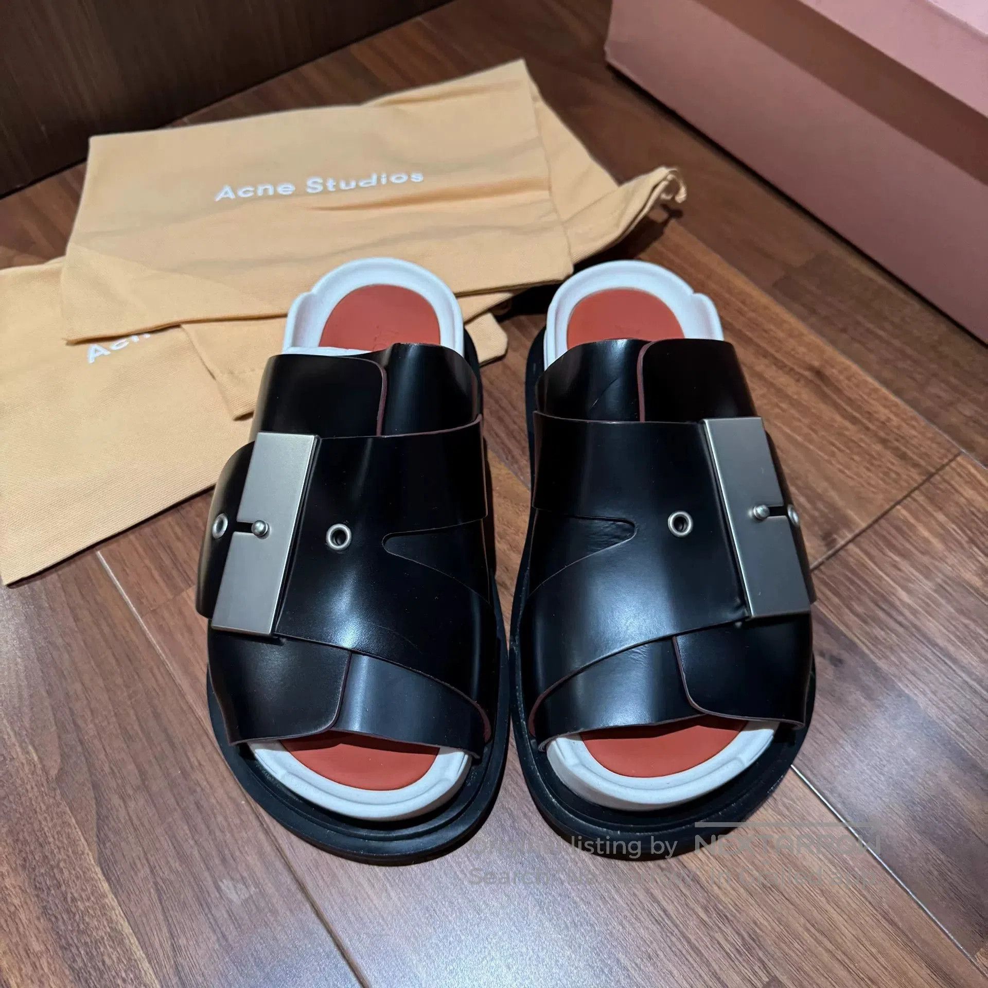 Acne Studios ACNE Women’s Black Platform Slide Sandals. Size US 4 / IT 34 - 3 Thumbnail