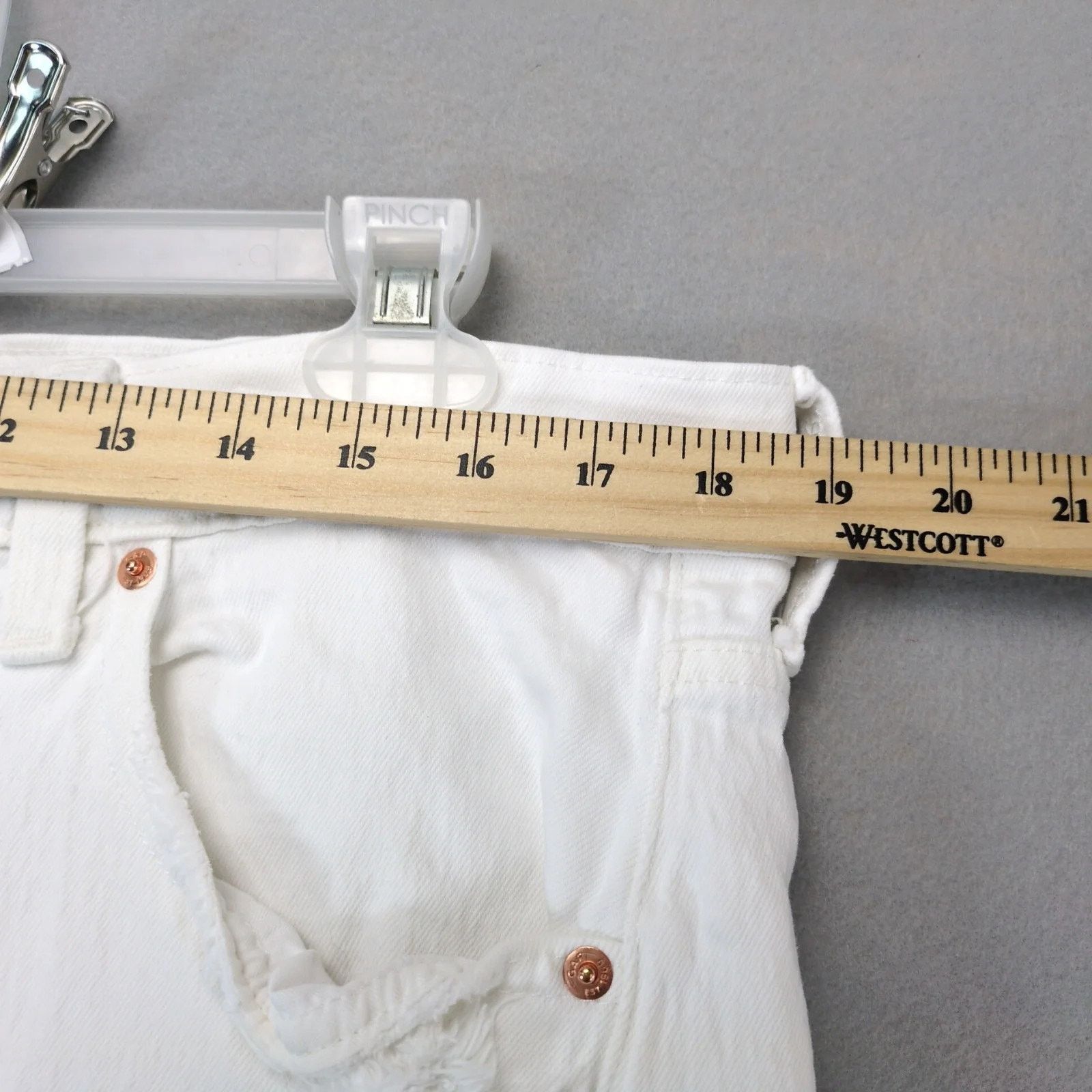 Gap Gap Cheeky Straight High Rise White Jeans Womens 18R Stretch Size 40" / US 18 - 3 Thumbnail