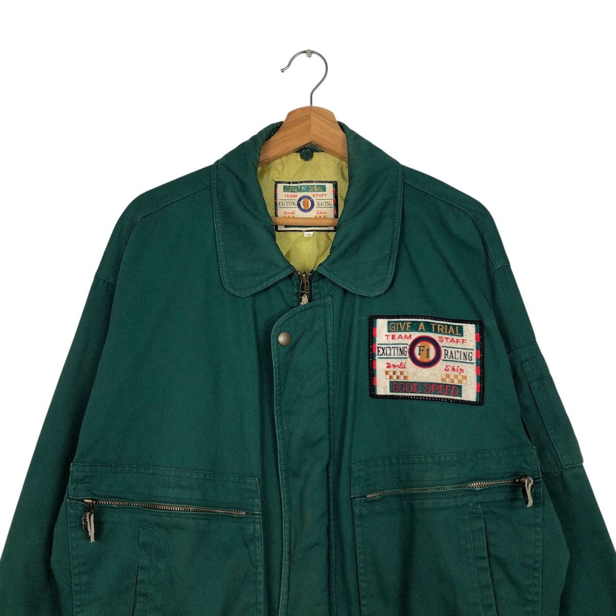 Japanese Brand 📌Vintage Bomber Jacket Team F1 Staff Racing Big Logo Size US M / EU 48-50 / 2 - 3 Thumbnail