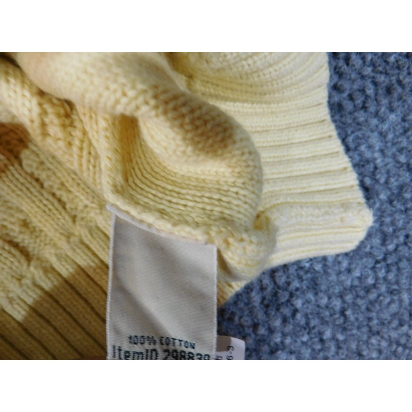 Vintage L.L. Bean Sweater Womens XS Yellow Pullover Crew Neck Cotton Knit Stretch Regular Sleeve Size XS / US 0-2 / IT 36-38 - 7 Thumbnail
